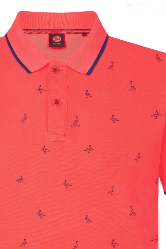 POLO MET ALLOVER PRINT M 1050 POL106 3099 Fiery Coral